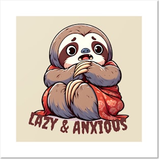 Anxiety sloth Posters and Art